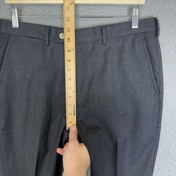S Peter Millar Pants Mens 33x31 Grey Flat Front Dress Straight Wool Office Work - Picture 6 of 9